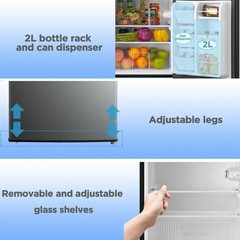 Arctic King 3.2 Cu ft Two Door Mini Fridge with Freezer, Stainless Steel, E-Star