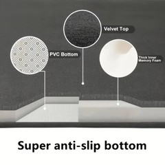 3PCS Memory Foam Bathroom Rug Absorbent Bath Mat Set Small Large and Door Rug US