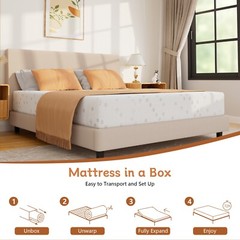 10″ California King Size Cooling Gel Memory Foam Mattress CertiPUR-US Certified