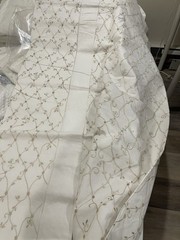 NWT Vietnam 3pc Full Duvet Set 100% Cotton White Embroidery 78”x78”