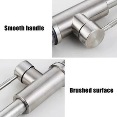 Kitchen Sink Faucet Brushed Nickel Single Handle Swivel Pull Down Sprayer Mixer