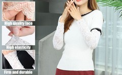 UV Protection Lace Arm Sleeves, Women’s Floral Lace Sleeves Hollow Out Long
