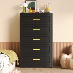 Metal Dresser for Bedroom Black 5 Drawer Closet Dresser Storage