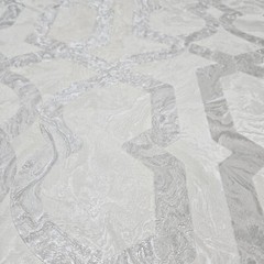 White cream tan silver trellis lines faux liquid art marble textured Wallpaper