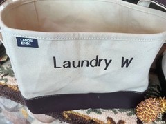 LANDS’ END CANVAS STORAGE TOTE SZ MED 15″Lx12″Wx11.5″H & SZ SM 12.75Lx9.5Wx10H