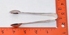 Vintage JL silverplate roped edge pattern 4.25 in Sugar Tongs