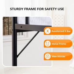 Metal Loft Bed with Built-in Ladders Loft Bed Full Size for Adults Kids Teens