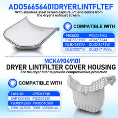 ADQ56656401 Dryer Lint Filter,MCK49049101 Lint Trap Cover Housing for LG Kenmore