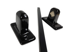Black Ceramic Towel Bar Rod Rack Post Holder Brackets Tile In Mid Century Modern