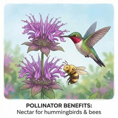 BEE BALM WILD BERGAMOT Perennial Beneficial Bees Hummingbirds Non-GMO 200 Seeds!