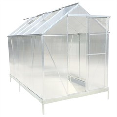 4.2/6.2/10.2ft Greenhouse Walk-in Green House Kit w/ Vent & Rain Gutter Backyard