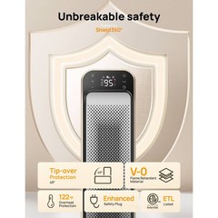 DREO 1500W PTC 25” Space Heater Solaris Max Silver and Gold