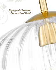 Vintage Style 10.3in Glass Dome Pendant Light Brushed Gold Matte Black (1pc)