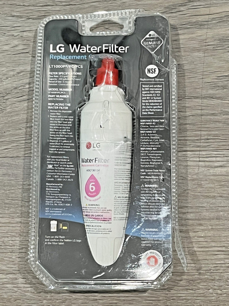 Water Filter for Select LG Refrigerators, LT1000P LT1000PC LT1000PCS P/PC/PCS