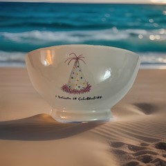 Rae Dunn 5.5″ x 3″ Footed Bowl “ i Believe in Celebrating” White & Yellow Gift