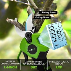 2-IN-1 Electric Pole Pruning Shears Cordless For Tree Trimming 9ft Extension Rod