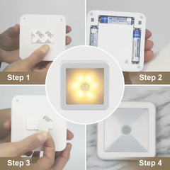Motion Sensor LED Night Light Battery Powered Indoor Closet Cabinet Wall Cabinet