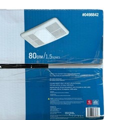 Utilitech Heater 1.5-Sone 80-CFM White Lighted Bathroom Fan/Heater #0498842