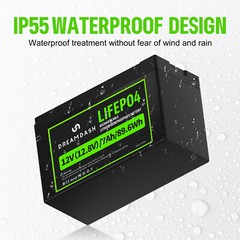 12.8V 7Ah LiFePO4 Lithium Battery, 4000+ Cycles Built-in BMS for Fish Kids Car