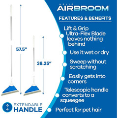 Helio Air Broom Silicone Broom Squeegee Pet Hair Remover Floor Sweeper