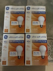 GE – 40 Watt (uses 29 w) – Soft White – Light Bulbs – 4Packs/16 Bulbs