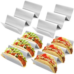 US 2 Food Grade Stainless Steel Taco Holder Stand Truck Tray Style Oven Safe