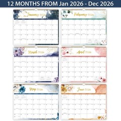 2026 Wall Calendar – 12 Months Calendar from Jan. 2026 – Dec. 2026, 14.8″ x 1…