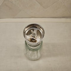 Vintage Christofle Meribel Sugar Shaker Muffineer Caster Glass Silver France