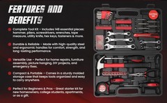 148-Piece Household Tool Kit with Sturdy Case Premium Home Repair Tools Set for
