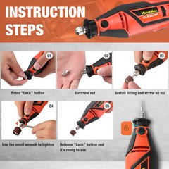1.2Amp Corded Dremel Rotary Tool Kit With 306PC Rotary Tool Dremel Accessory Kit
