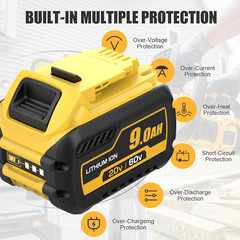 2Pack 9.0Ah for DeWalt FLEXVOLT 20V/60V MAX Battery Lithium-ion DCB609 &Charger