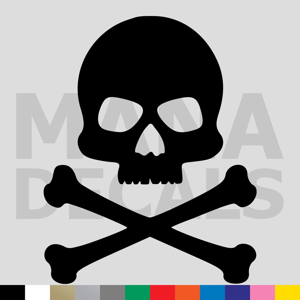 Skull and Crossbones Vinyl Die Cut Decal Sticker – Pirate Jolly Roger Poison