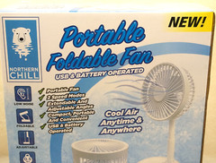 Northern Chill Portable Foldable Fan Cool Air Anytime & Anywhere USB & Battery