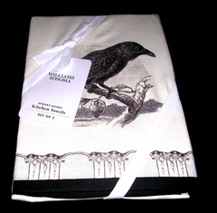 WILLIAMS SONOMA SPOOKY SOIREE KITCHEN TOWELS SET OF TWO 100% COTTON NEW WITH TAG