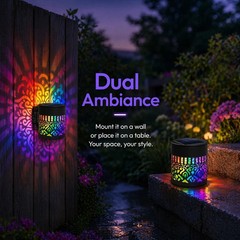 Solar Mandala Mosaic Lights 7 Color Changing Outdoor Solar Fence Decor Lamp