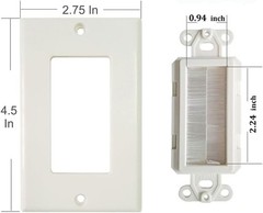 Brush Wall Plate 10 Pack Single Gang Wall Plate Cable Pass Through for Cables