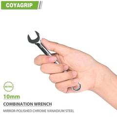COYAGRIP 10mm Wrench, Industrial Grade Spanner, Combination 10mm, Silver