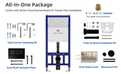 Los Flexi In-Wall Toilet Tank Carrier, 0.8/1.6GPF Dual Flush with Flush Plate