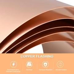 Copper Sheet Roll 11ft x 5.9″ Pure Copper Strip Copper Flashing Metal Foil Plate