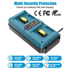 18V Dual-Port Rapid Charger for Makita 18 Volt LXT Lithium-Ion Battery BL1830B