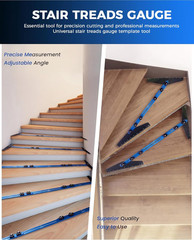 Stair Tread Template Tool, 8″ to 60″ Aluminum Stair Tread Jig for Accurately Mea