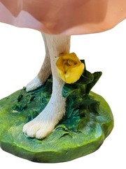 Bunny Girl Figurine 15.5in Holding Flowers Spring Summer Statue Decor NEW Gift
