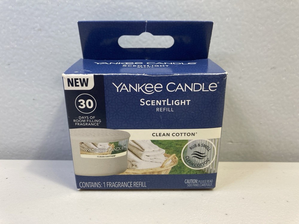 Yankee Candle ScentLight Refill Clean Cotton Scent 30 Days Of Fragrance New