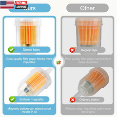 10 PCS Gas Inline Fuel Filters with Magnet for Kawasaki Kohler Lawn Mower Small