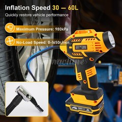 Car Air Tire Pump Inflator Compressor LED Digital Electric Portable 980kPa 20V