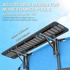 Poolside Bar Table for Above Ground Pool, 49.4×9.6 Outdoor Hanging Swim-Up