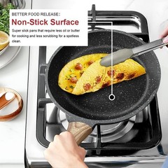 8 Inch Gray Granite Non Stick Frying Pan Induction Compatible