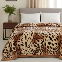 6lb/7lb Korean Mink Blanket Reversible Floral Printed Plush Bed Raschel Blanket