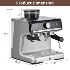 Barista Express Espresso Machine with Grinder & Milk Frother – Silver