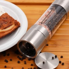 2PCS Premium Stainless Steel Salt and Pepper Grinder Shaker Mill Glass Bottle